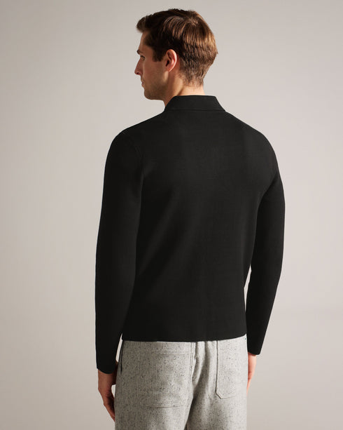 PIETER-Knitwear-Get ready to up your style game with our PIETER jacket. The suede front gives it that touch of luxury, while long sleeves keep you cosy and the ribbed collar adds a dash of rugged charm. Jacket Suede front Long sleeves Ribbed collar Zip fastening- Ted Baker Romania